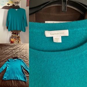 Garnet Hill Cashmere Teal Sweater